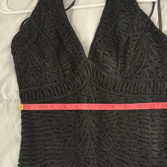 SUE WONG Black Crochet Halter Dress - Picture 8 of 8